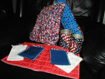 Primitive 4th Of July Picnic Set For Two